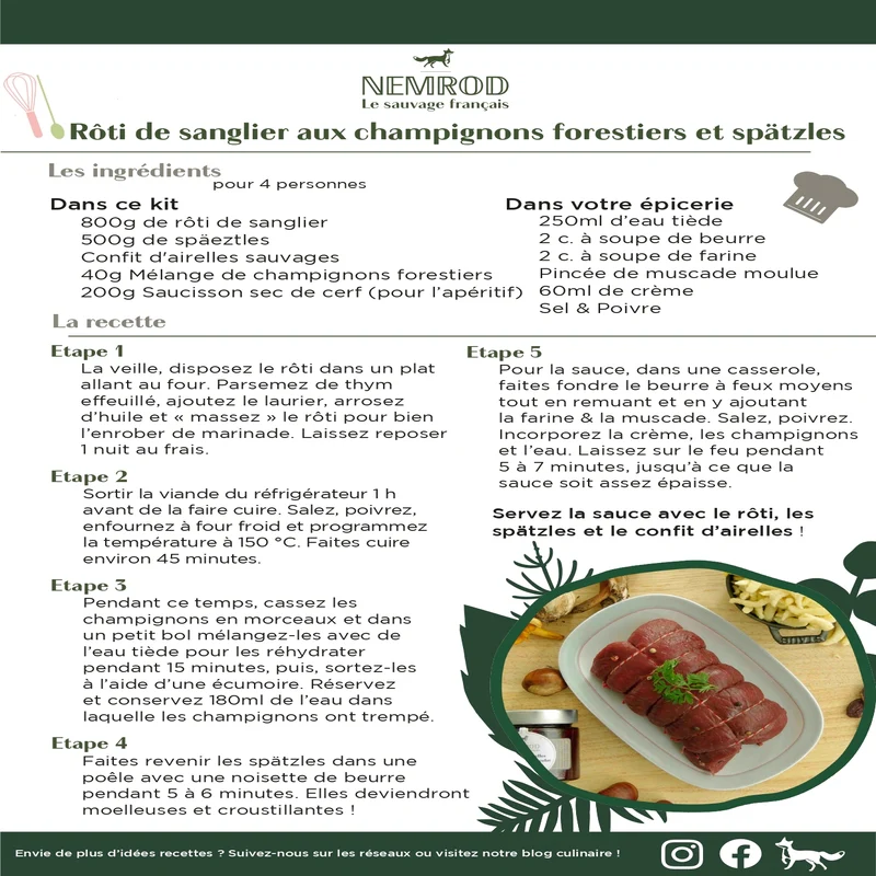 Box recette : "Le dîner du chasseur" - apéro et diner pour 4 personnes - Image 5