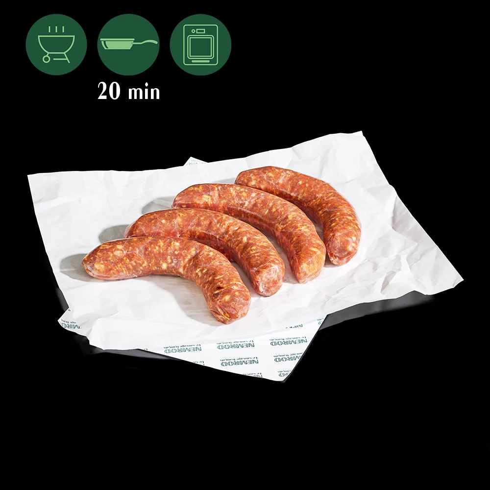 Saucisses de Sanglier au Piment d'Espelette (Par 4) (130g/pièce - 520g/colis)